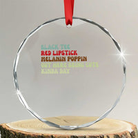 Melanin Poppin Black Girl Pride Crystal Glass Ornament Funny Juneteenth Saying Afro Black Women Queen