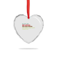 Melanin Poppin Black Girl Pride Heart Crystal Glass Ornament Funny Juneteenth Saying Afro Black Women Queen