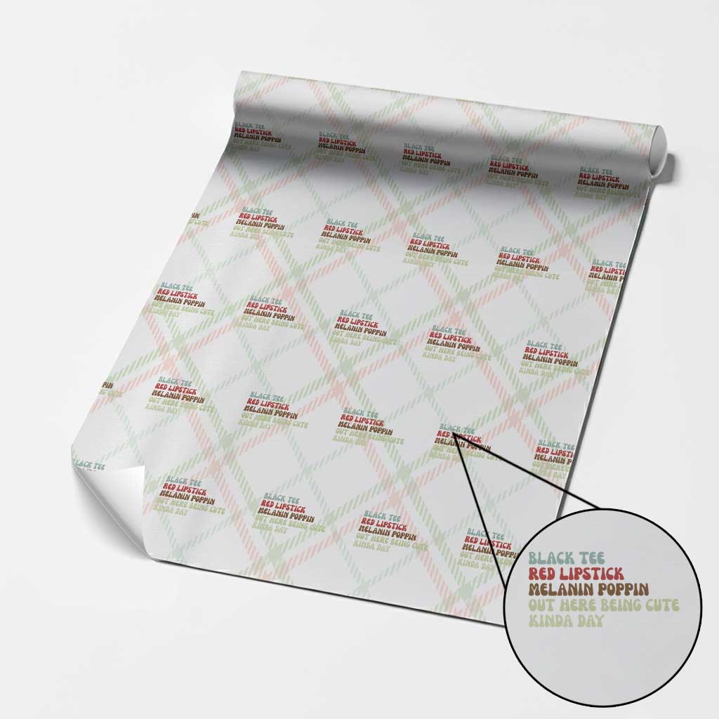 Melanin Poppin Black Girl Pride Wrapping Paper Roll Funny Juneteenth Saying Afro Black Women Queen