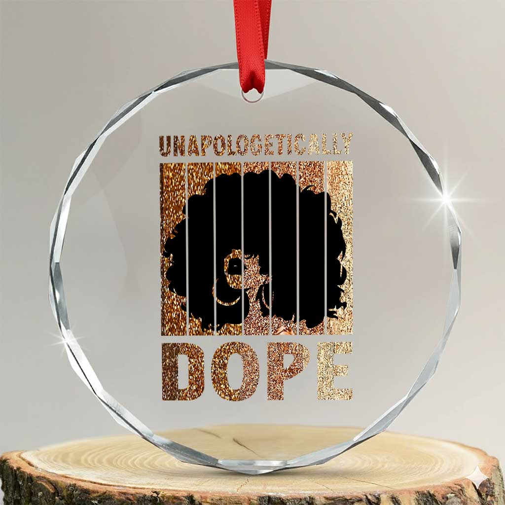 Melanin Queen Glitter Print Crystal Glass Ornament Unapologetically Dope - Wonder Print Shop
