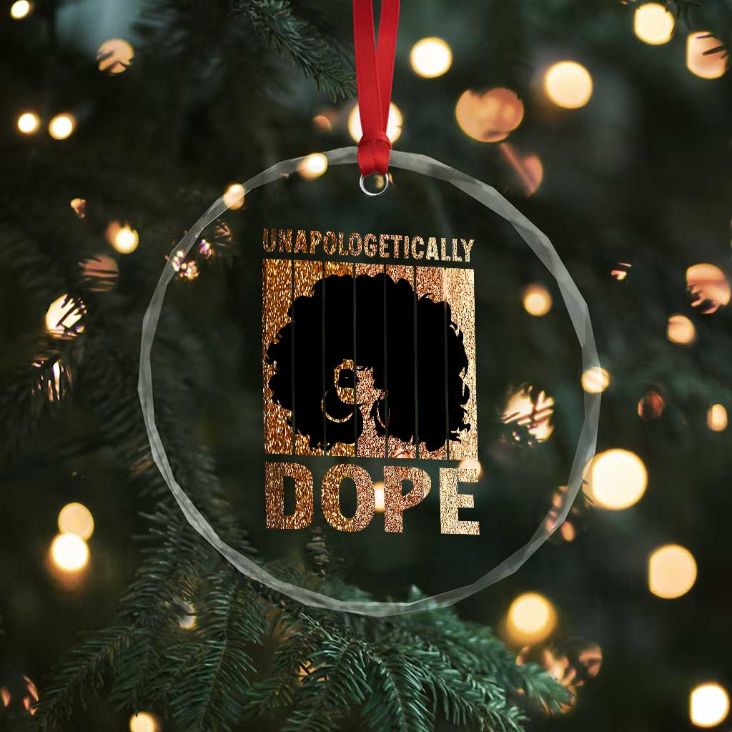 Melanin Queen Glitter Print Crystal Glass Ornament Unapologetically Dope - Wonder Print Shop