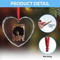 Melanin Queen Glitter Print Heart Crystal Glass Ornament Unapologetically Dope - Wonder Print Shop