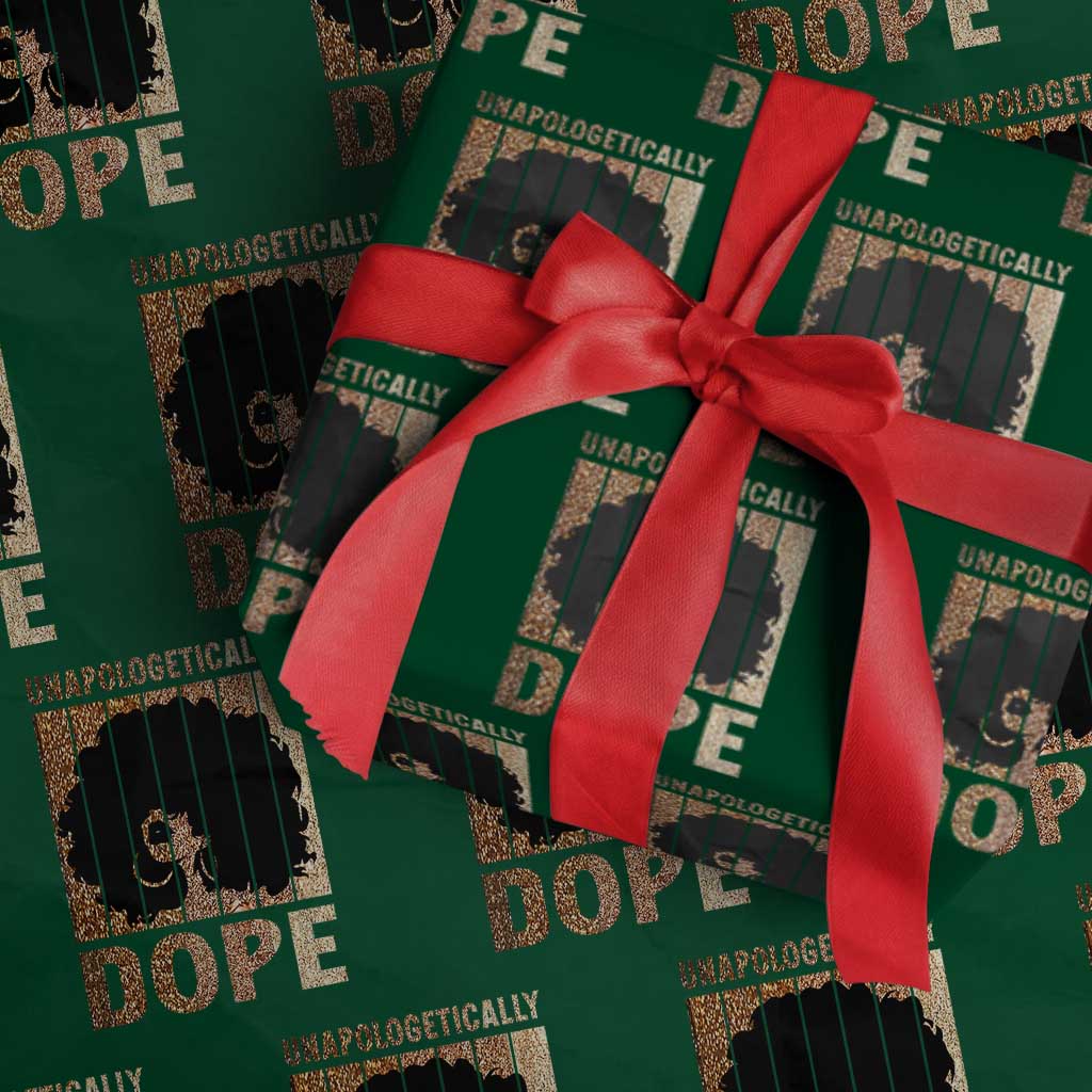 Melanin Queen Glitter Print Wrapping Paper Roll Unapologetically Dope - Wonder Print Shop