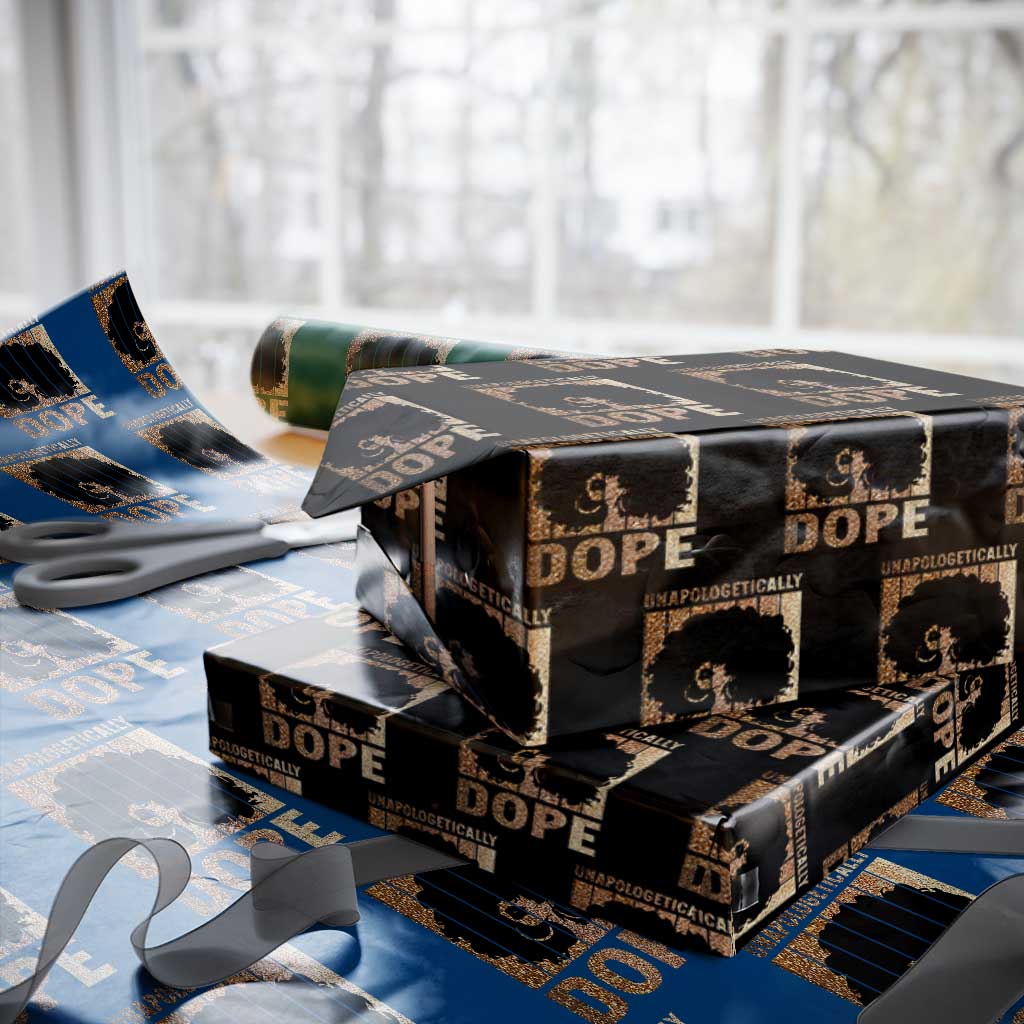 Melanin Queen Glitter Print Wrapping Paper Roll Unapologetically Dope - Wonder Print Shop