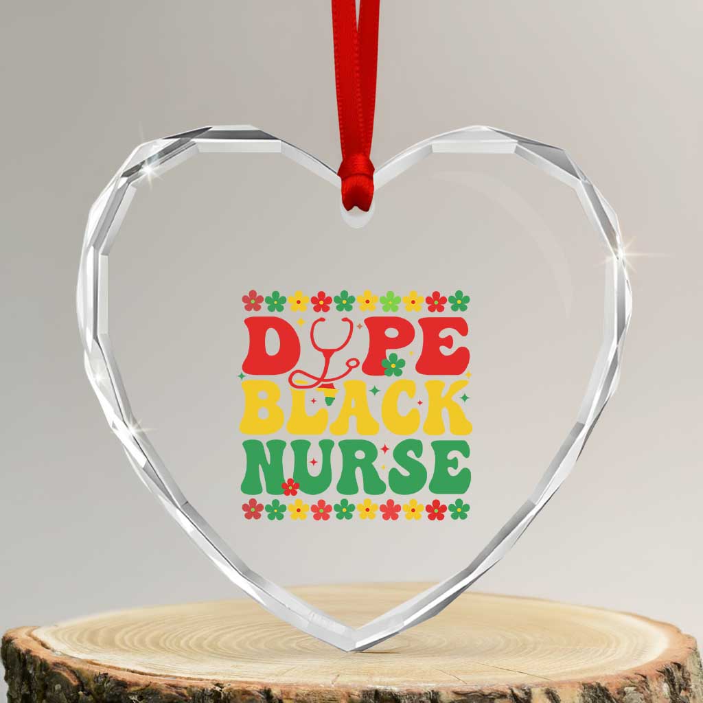 Melanin Queen Nursing Black History Month Gift Heart Crystal Glass Ornament Dope Black Nurse