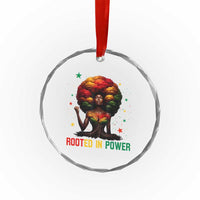 Melanin Queen Rooted In Power Crystal Glass Ornament African American Afro Tree Of Life - Wonder Print Shop