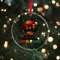 Melanin Queen Rooted In Power Crystal Glass Ornament African American Afro Tree Of Life - Wonder Print Shop