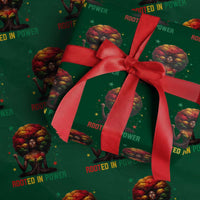 Melanin Queen Rooted In Power Wrapping Paper Roll African American Afro Tree Of Life - Wonder Print Shop