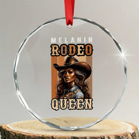 Melanin Rodeo Queen Crystal Glass Ornament African American Melanin Black Cowgirl