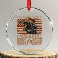 Melanin Rodeo Queen Crystal Glass Ornament Black Cowgirl Vintage American Flag