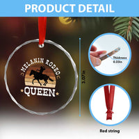 Melanin Rodeo Queen Crystal Glass Ornament Cowgirl Riding Horse African American Cowgirls Retro TS02