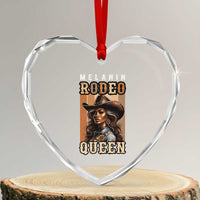 Melanin Rodeo Queen Heart Crystal Glass Ornament African American Melanin Black Cowgirl