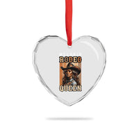 Melanin Rodeo Queen Heart Crystal Glass Ornament African American Melanin Black Cowgirl