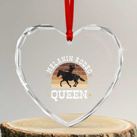 Melanin Rodeo Queen Heart Crystal Glass Ornament Cowgirl Riding Horse African American Cowgirls Retro - Wonder Print Shop