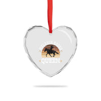 Melanin Rodeo Queen Heart Crystal Glass Ornament Cowgirl Riding Horse African American Cowgirls Retro - Wonder Print Shop
