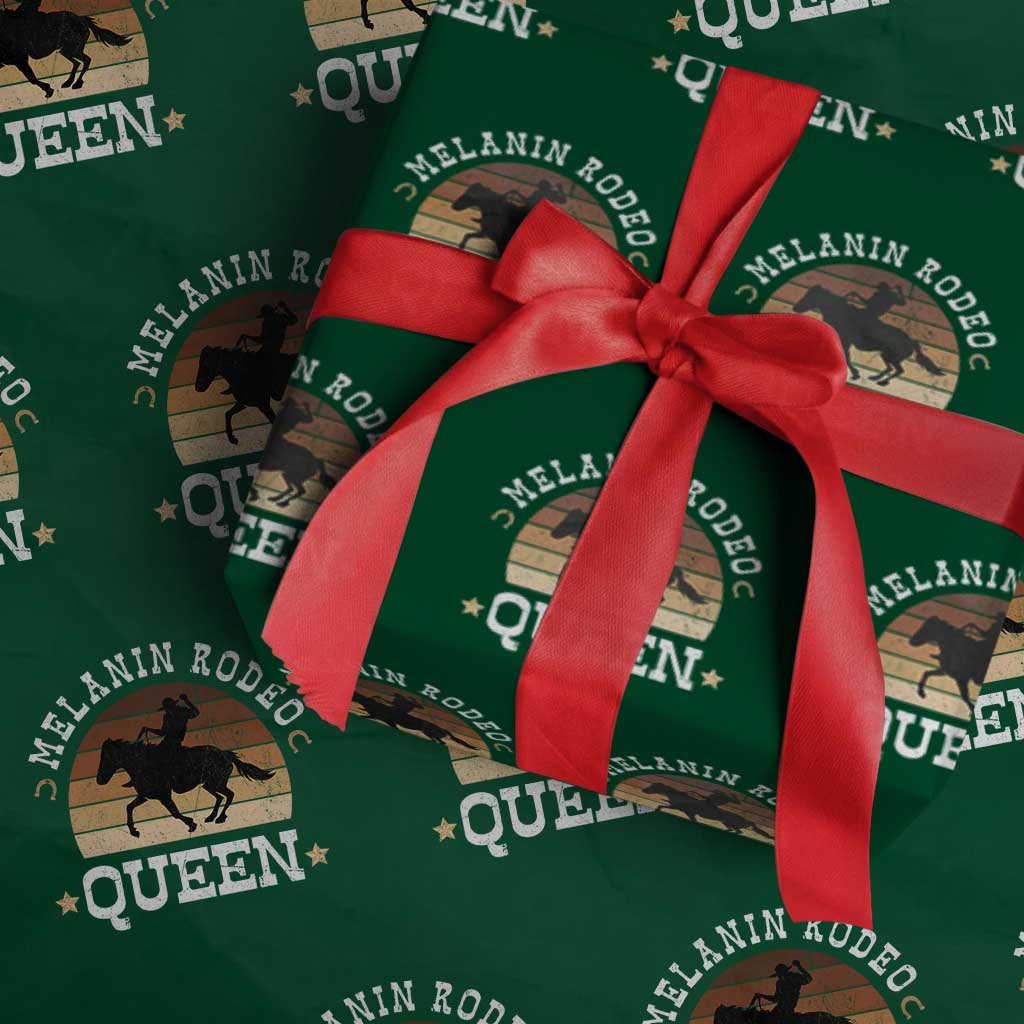 Melanin Rodeo Queen Wrapping Paper Roll Cowgirl Riding Horse African American Cowgirls Retro - Wonder Print Shop