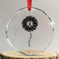 Melanoma Awareness Black Ribbon Flower Crystal Glass Ornament Skin Cancer Fighter Gift