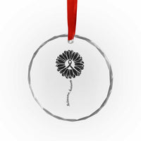 Melanoma Awareness Black Ribbon Flower Crystal Glass Ornament Skin Cancer Fighter Gift