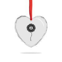 Melanoma Awareness Black Ribbon Flower Heart Crystal Glass Ornament Skin Cancer Fighter Gift