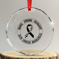 Melanoma Awareness Crystal Glass Ornament Brave Strong Resilient Warrior