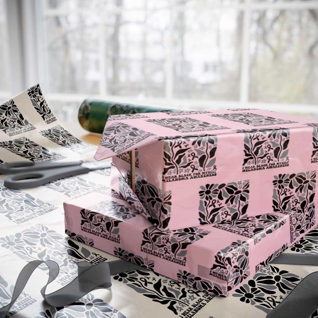 Melanoma Awareness Wrapping Paper Roll I Wear Black For Myself Skin Cancer Survivor