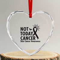 Melanoma Awareness Skin Cancer Warrior Heart Crystal Glass Ornament Not Today Cancer