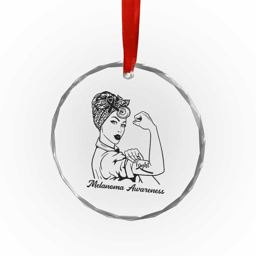 Melanoma Awareness Strong Woman Crystal Glass Ornament Feminist Warrior