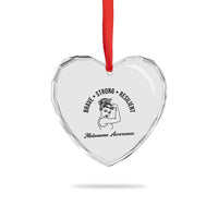 Melanoma Awareness Strong Woman Heart Crystal Glass Ornament Brave Strong Resilient Warrior