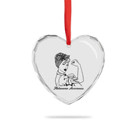Melanoma Awareness Strong Woman Heart Crystal Glass Ornament Feminist Warrior
