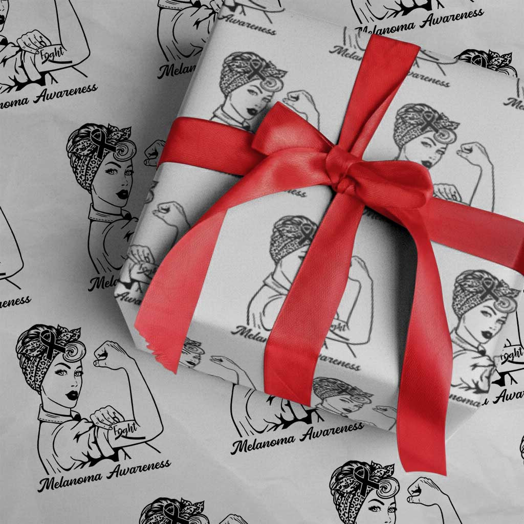 Melanoma Awareness Strong Woman Wrapping Paper Roll Feminist Warrior