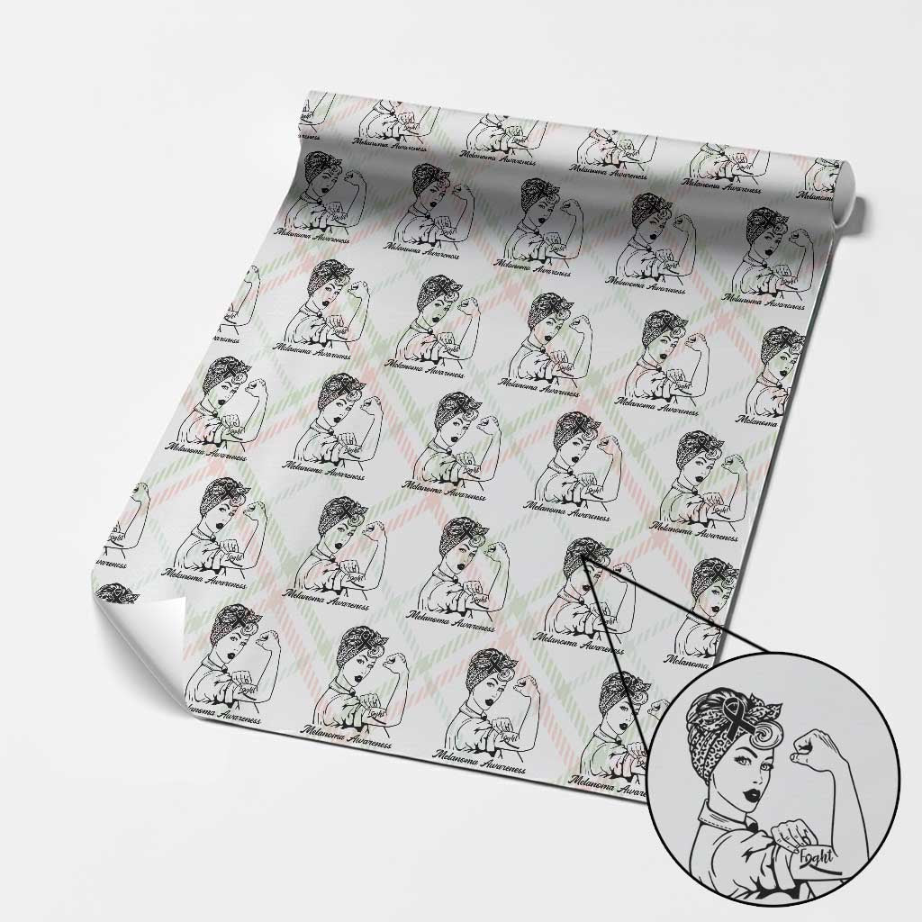 Melanoma Awareness Strong Woman Wrapping Paper Roll Feminist Warrior