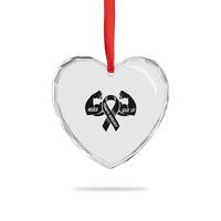 Melanoma Awareness Warrior Heart Crystal Glass Ornament Never Give Up