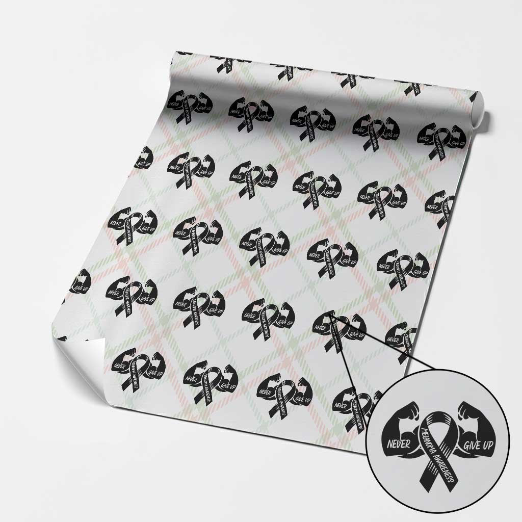 Melanoma Awareness Warrior Wrapping Paper Roll Never Give Up