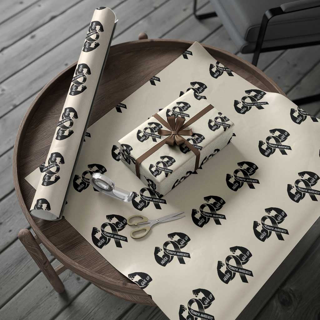 Melanoma Awareness Warrior Wrapping Paper Roll Never Give Up