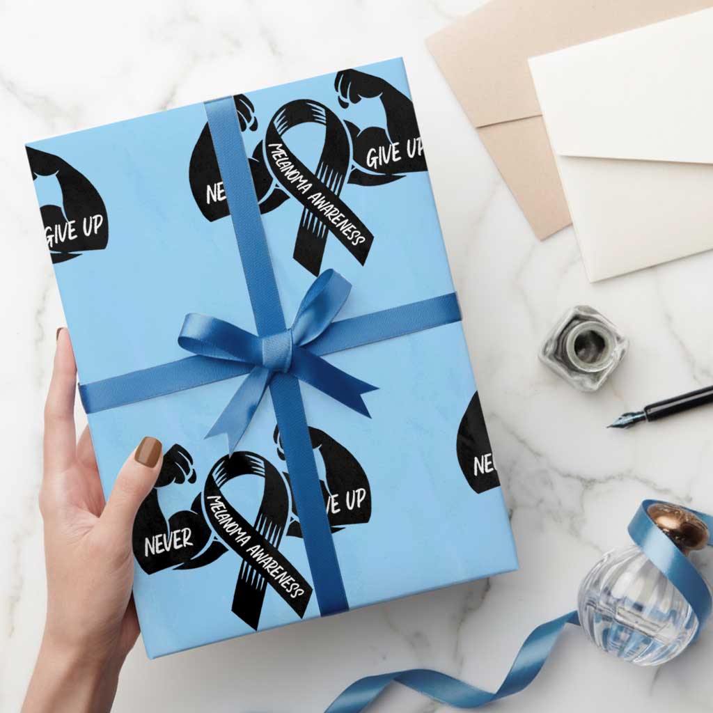 Melanoma Awareness Warrior Wrapping Paper Roll Never Give Up