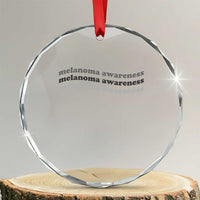 Melanoma Groovy Wavy Typography Crystal Glass Ornament Skin Cancer Warrior Gift