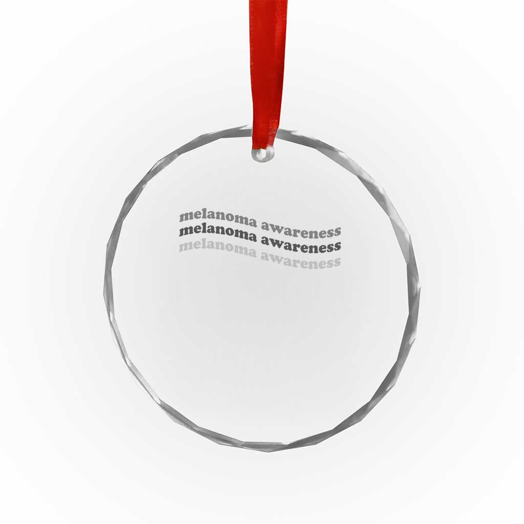 Melanoma Groovy Wavy Typography Crystal Glass Ornament Skin Cancer Warrior Gift