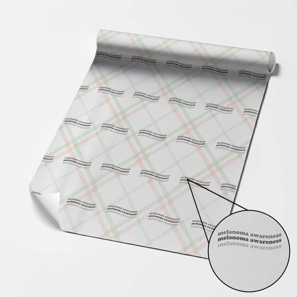 Melanoma Groovy Wavy Typography Wrapping Paper Roll Skin Cancer Warrior Gift