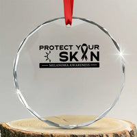 Melanoma Prevention Awareness Crystal Glass Ornament Protect Your Skin