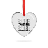 Melanoma Support Warrior Heart Crystal Glass Ornament We Fight Together