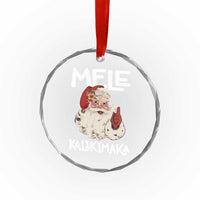 Mele Kalikimaka Crystal Glass Ornament Hawaii Christmas Party Santa - Wonder Print Shop
