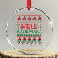 Mele Kalikimaka Crystal Glass Ornament Hawaiian Ugly Christmas Sweater