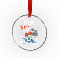 Mele Kalikimaka Crystal Glass Ornament Surfing Cute Santa Hawaiian Christmas TS09