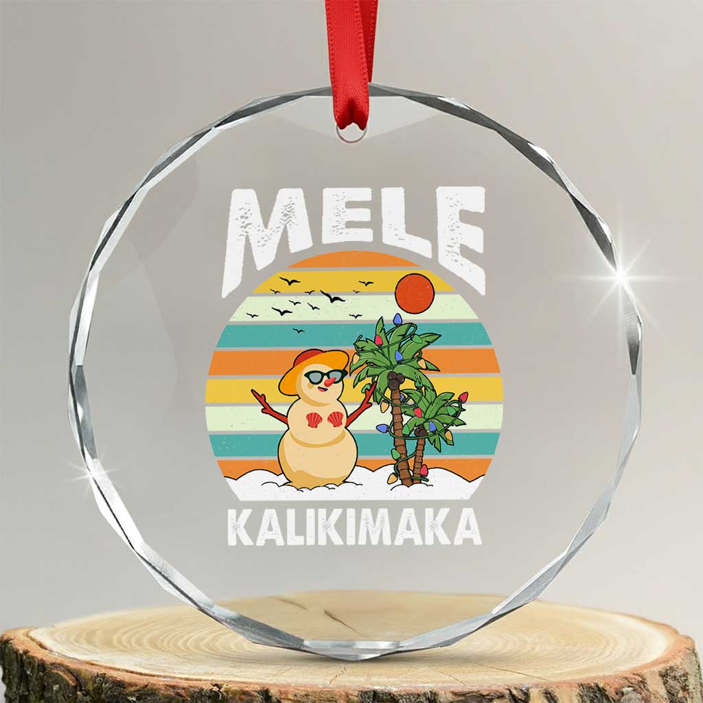 Mele Kalikimaka Hawaiian Crystal Glass Ornament Beach Hawaii Xmas In July Tropical TS10