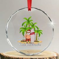 Mele Kalikimaka Hawaiian Xmas Crystal Glass Ornament Hawaii Santa Xmas Beach Family Vacation TS10