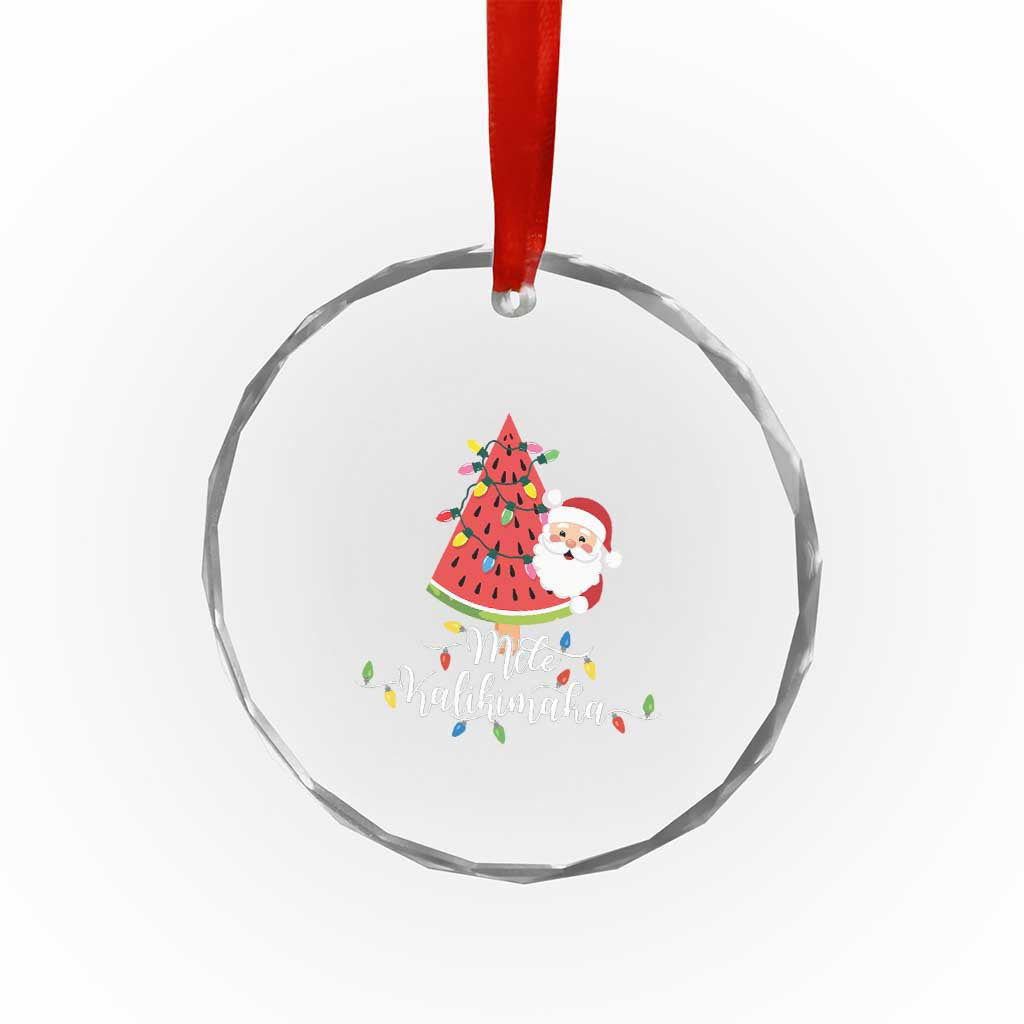 Mele Kalikimaka Hawaiian Xmas In July Hawaii Santa Crystal Glass Ornament Watermelon Summer Tree Tropical Gift Family Holiday TS10