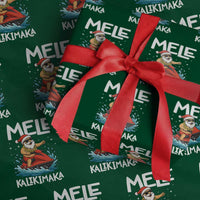 Mele Kalikimaka Hawaiian Xmas Wrapping Paper Roll Funny Santa Jet Ski Summer Beach Xmas In July - Wonder Print Shop