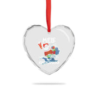 Mele Kalikimaka Heart Crystal Glass Ornament Surfing Cute Santa Hawaiian Christmas - Wonder Print Shop