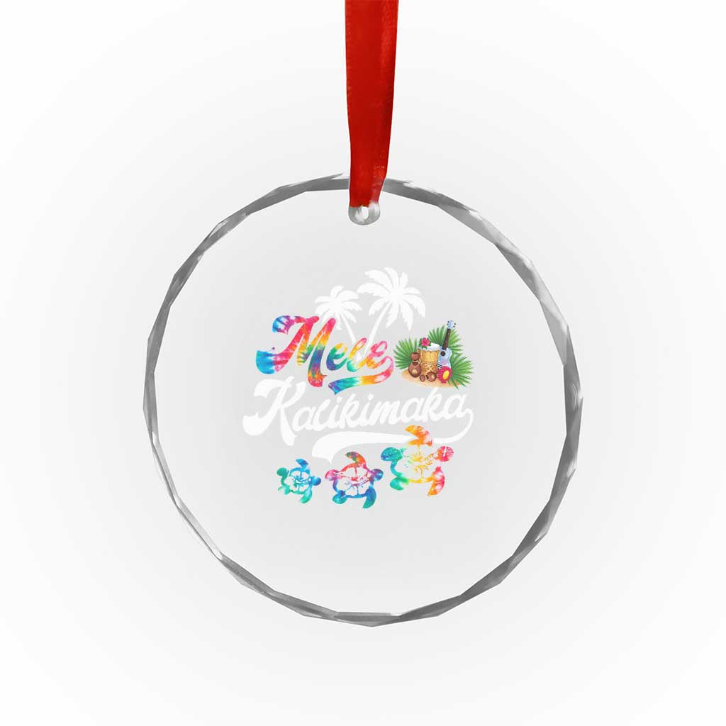 Mele Kalikimaka Tie Dye Xmas Turtle Crystal Glass Ornament TS09