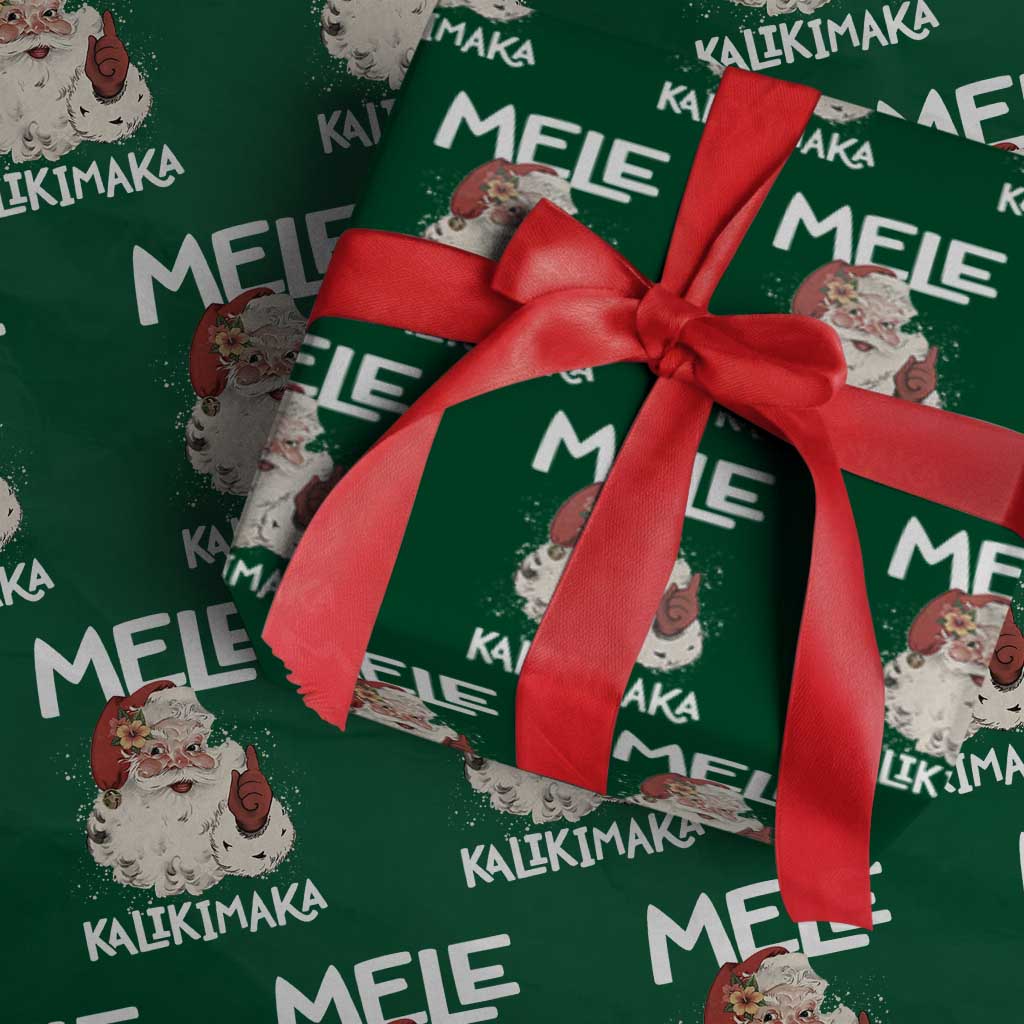 Mele Kalikimaka Wrapping Paper Roll Hawaii Christmas Party Santa - Wonder Print Shop